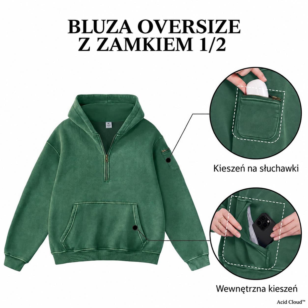 Acid Cloud™ — bluza half-zip