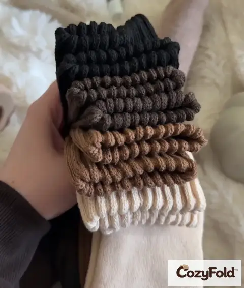 CozyFold™ – skarpety damskie z wywijanym ściągaczem, 5 par