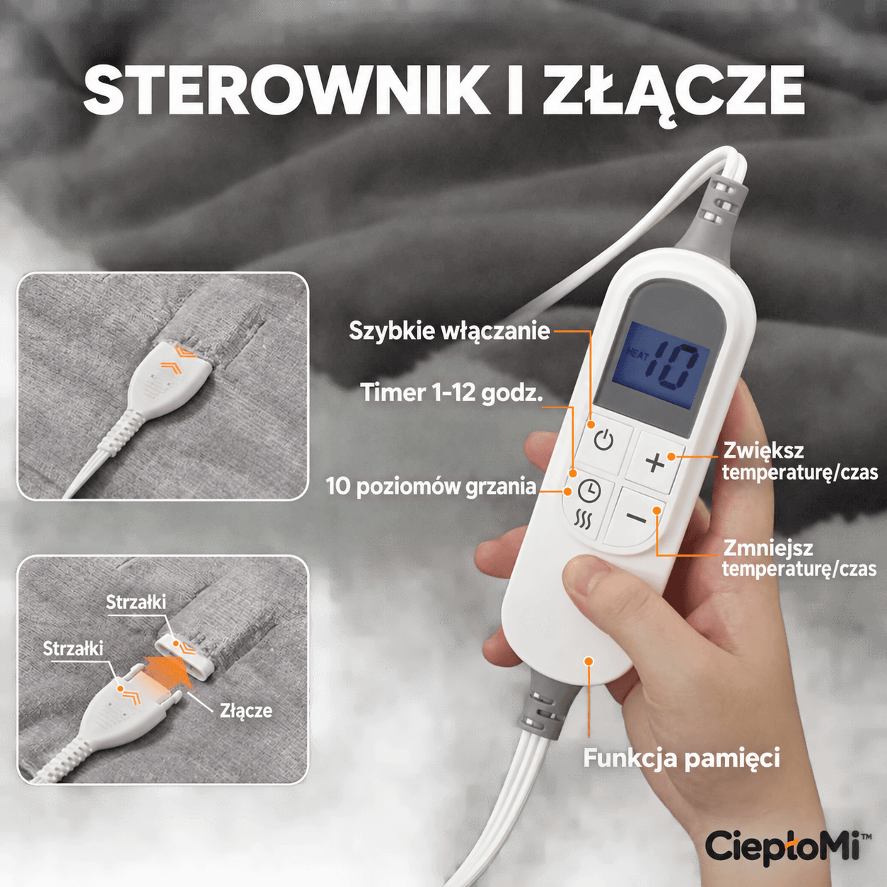 CiepłoMi™ – elektryczny koc do noszenia, gołębia szarość