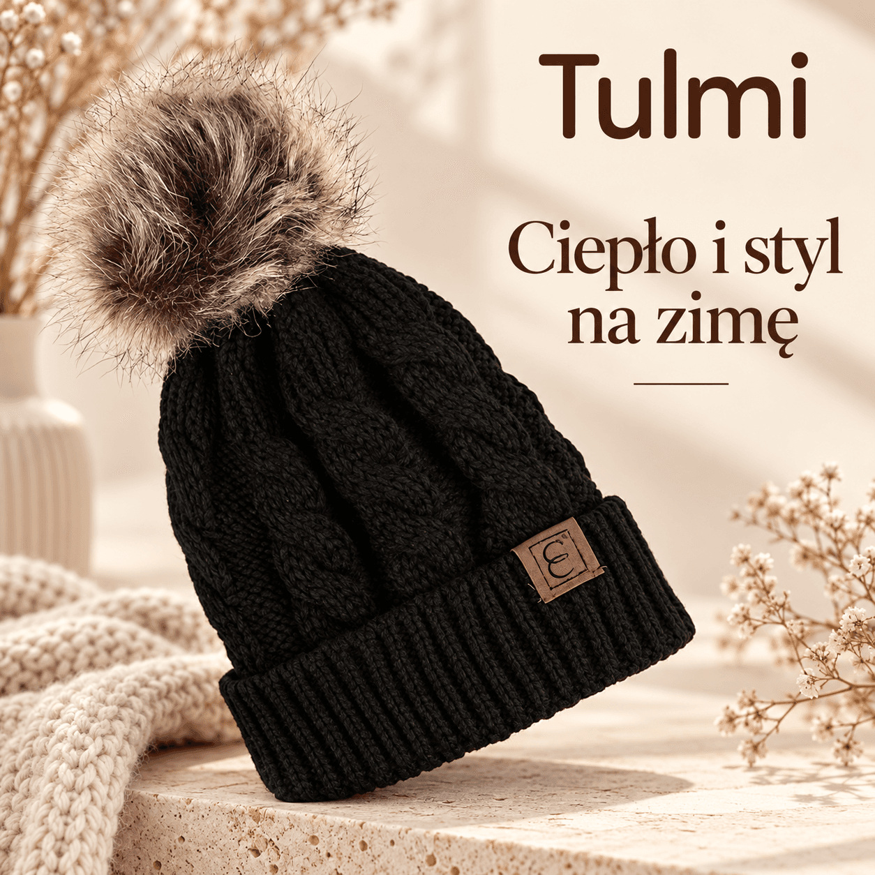 Tulmi™ – ciepła czapka beanie z pomponem