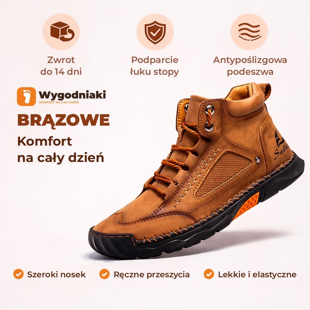 Wygodniaki – męskie trzewiki z szerokim noskiem