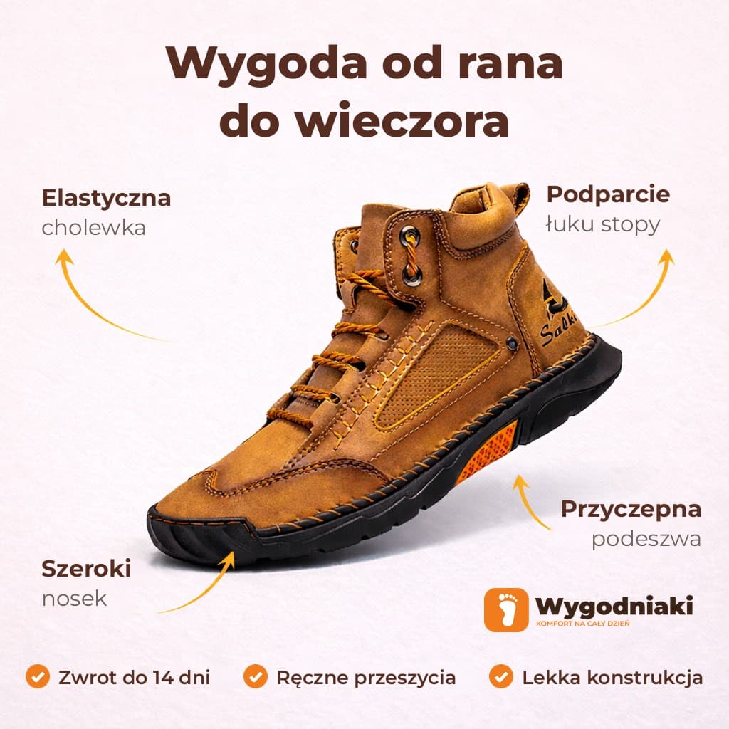 Wygodniaki – męskie trzewiki z szerokim noskiem