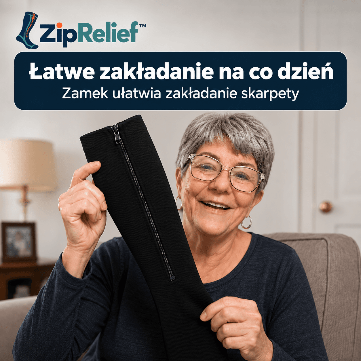 ZipRelief™ – Skarpety Kompresyjne z Zamkiem