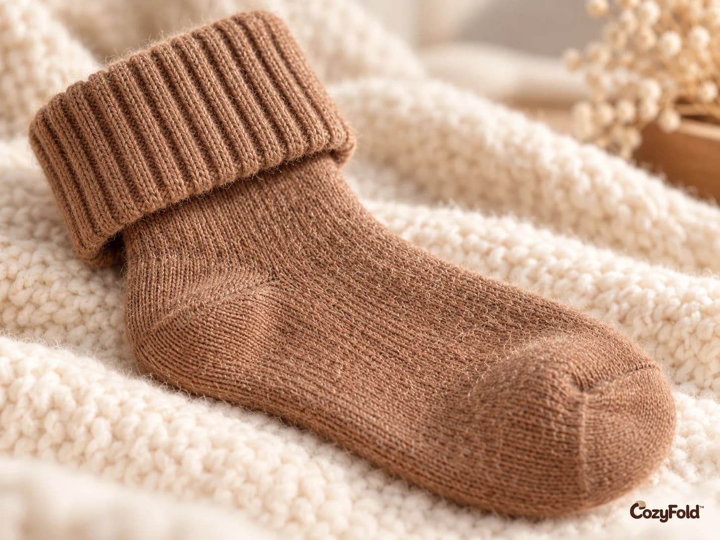 CozyFold™ – skarpety damskie z wywijanym ściągaczem, 5 par