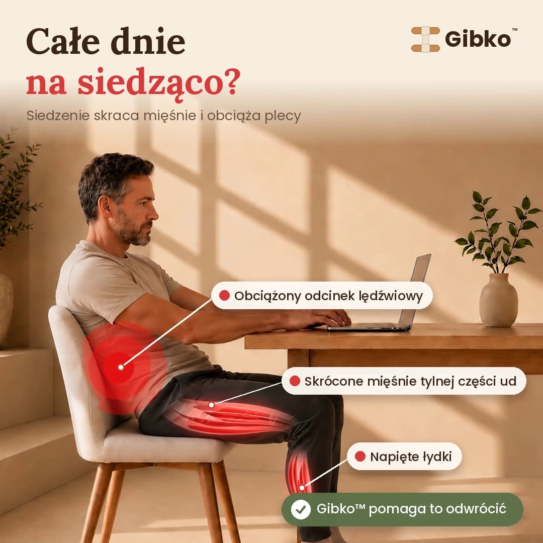 Gibko™ – drewniany rozciągacz do stretchingu nóg i pleców z taśmą