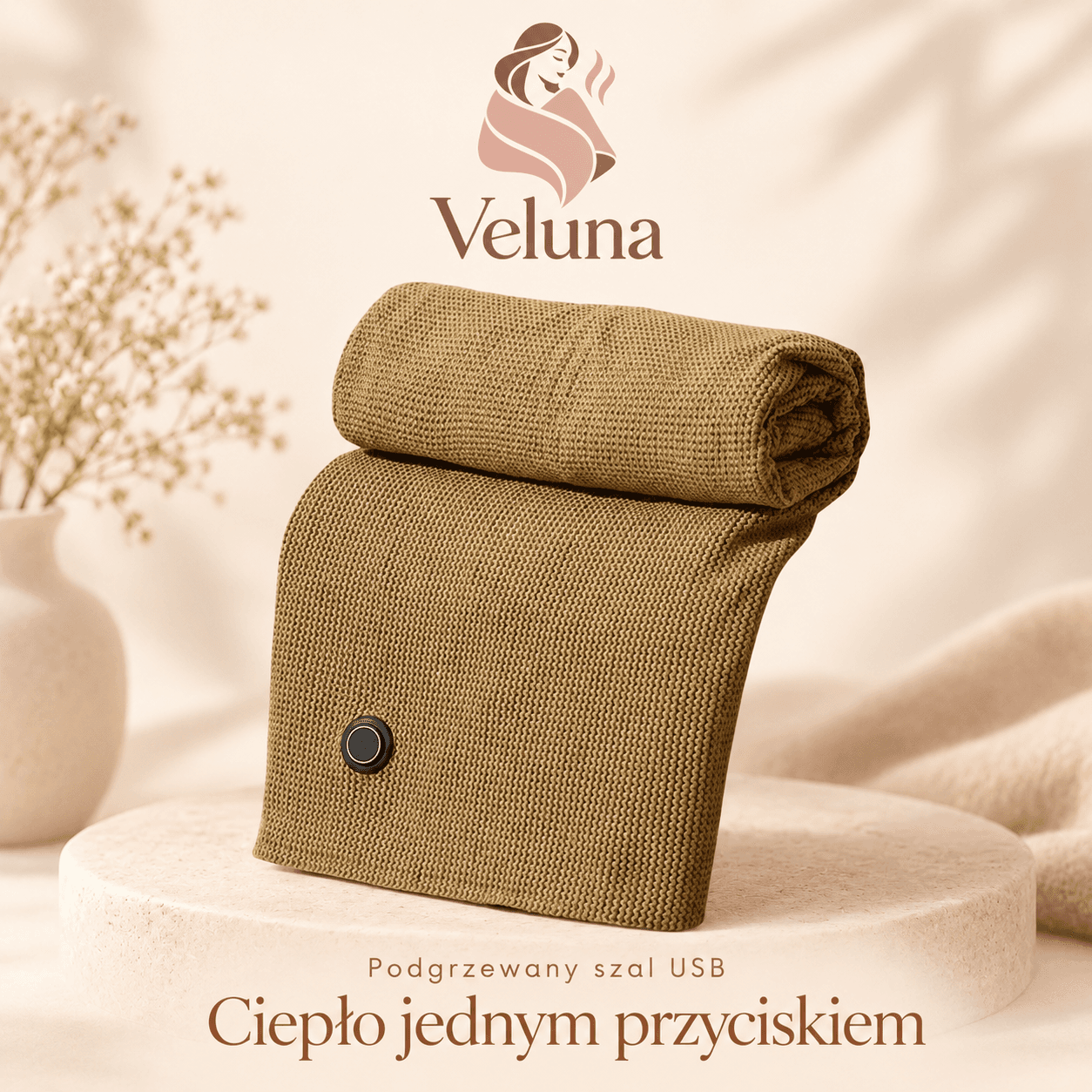Veluna™ – podgrzewany sweterek ponczo na USB