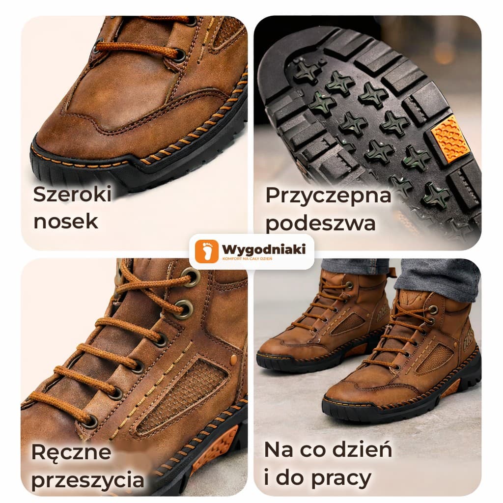 Wygodniaki – męskie trzewiki z szerokim noskiem